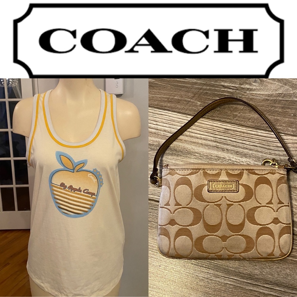 Coach Graphic Big Apple Camp Armless top and canvas wristlet purse lot